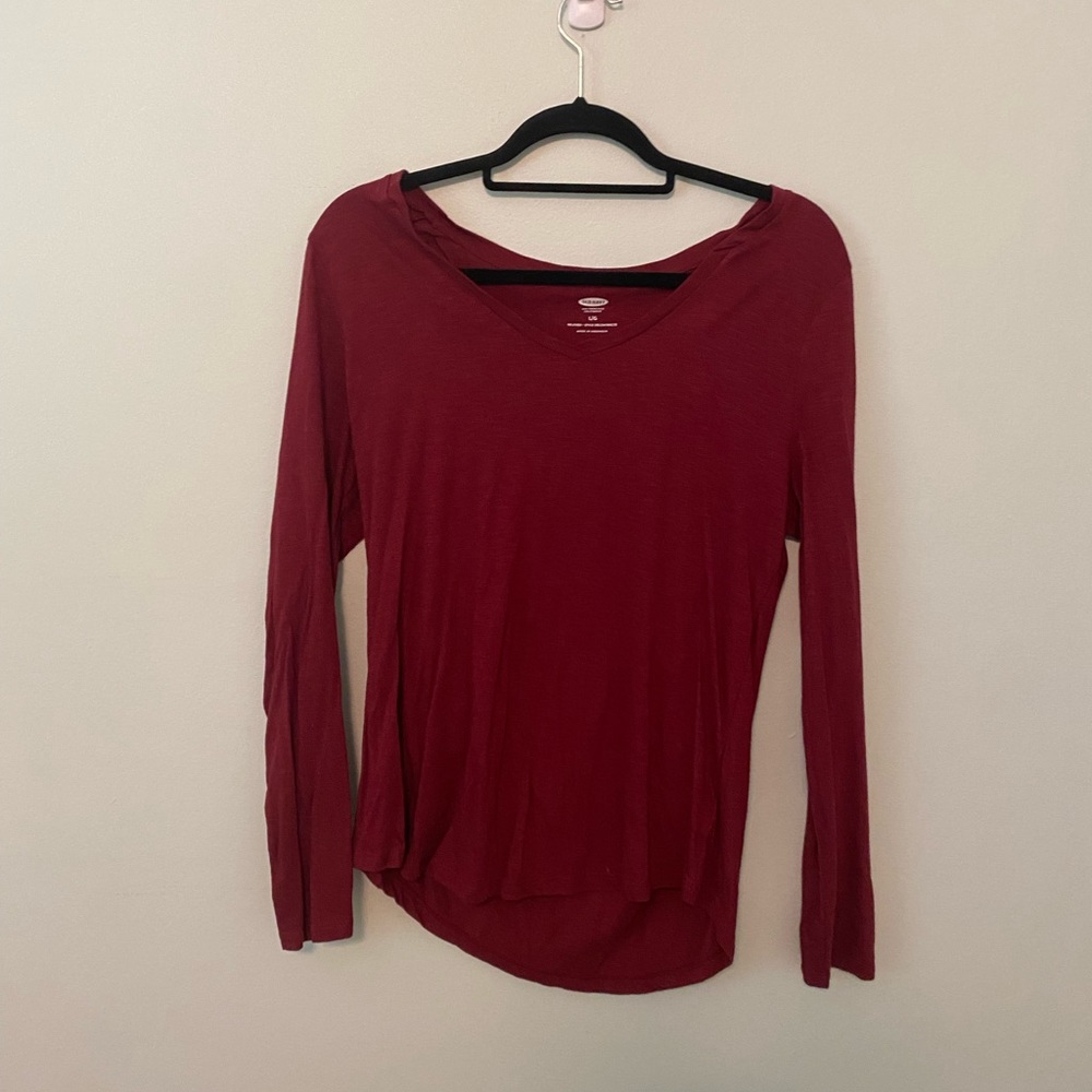 Maroon long sleeve top